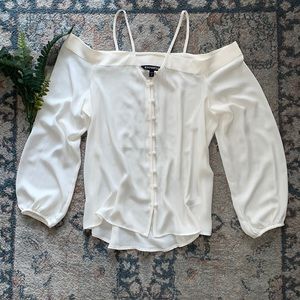 RARE Express Ivory Off the Shoulder Blouse